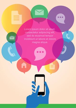 infographic hand mobile internet technology, mobile touch screen, infographic vectorのイラスト素材