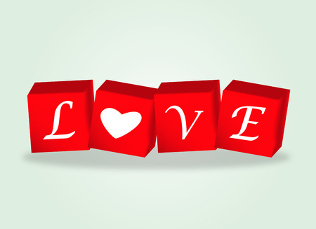 dice love vector, love vector, dice vector, valentines dayのイラスト素材
