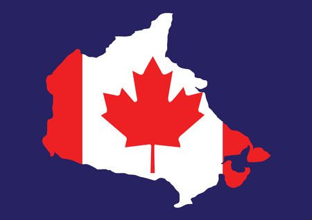 Canada map with flag inside, canada map vector, map vectorのイラスト素材