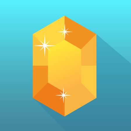 amber vector in blue background, jewels, precious stone, fashionのイラスト素材