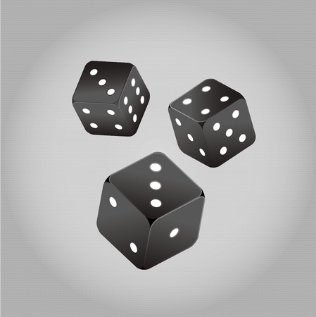 dice vector, cubic black and whiteのイラスト素材