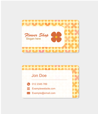 business card, flower shop business card, business card vectorのイラスト素材