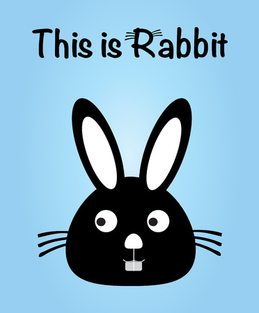 This is rabbit, bunny vector, cute rabbit colorful. blue backgroundのイラスト素材