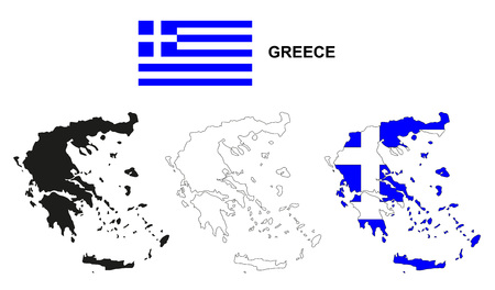 Greece map vector, Greece flag vector, isolated Greeceのイラスト素材