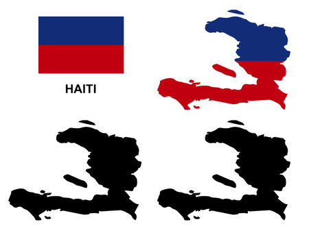 Haiti map vector, Haiti flag vector, isolated Haitiのイラスト素材