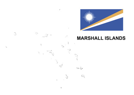 Marshall Islands map and flagのイラスト素材