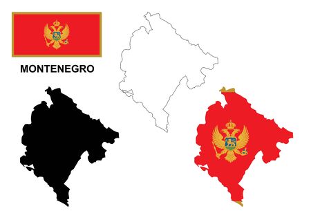 Montenegro map and flagのイラスト素材