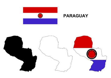 Paraguay map and flag のイラスト素材