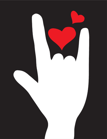 Love hand sign. Love symbol. illustration.のイラスト素材