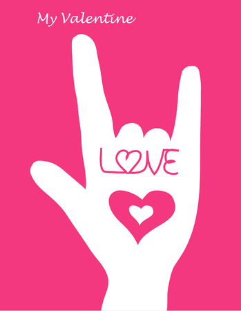Love hand sign. Love symbol. illustration.のイラスト素材