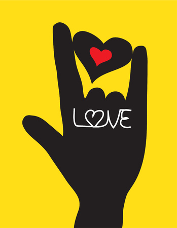 Love hand sign. Love symbol. illustration.のイラスト素材