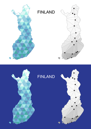 Finland map in geometric polygonal style. Abstract gems triangle.のイラスト素材