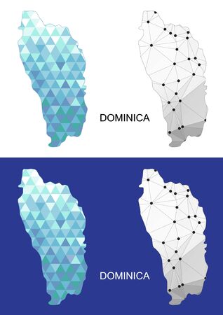 Dominica map in geometric polygonal style. Abstract gems triangle.のイラスト素材