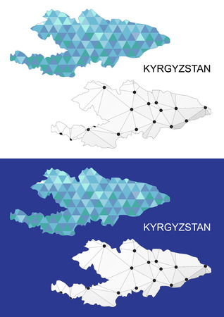 Kyrgyzstan map in geometric polygonal style. Abstract gems triangle.のイラスト素材