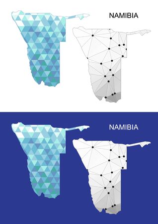 Namibia map in geometric polygonal style. Abstract gems triangle.のイラスト素材