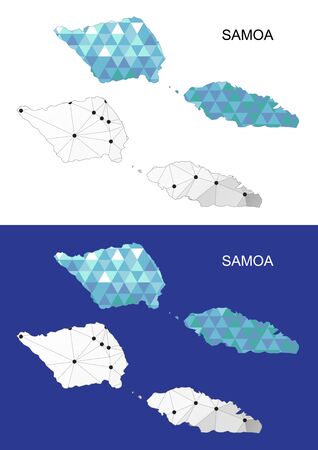 Samoa map in geometric polygonal style. Abstract gems triangle.のイラスト素材
