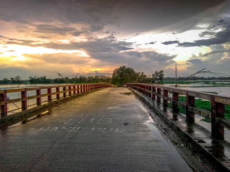 Beautiful Bridge over the Riverの写真素材