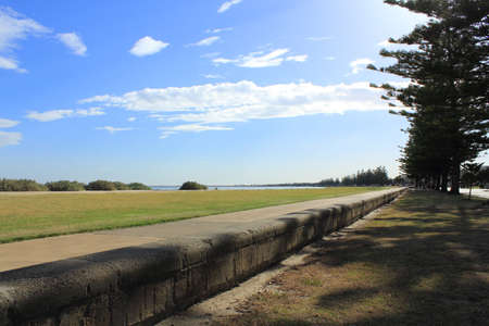walkpath along the beachの写真素材