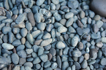 grey little stones backgroundの写真素材