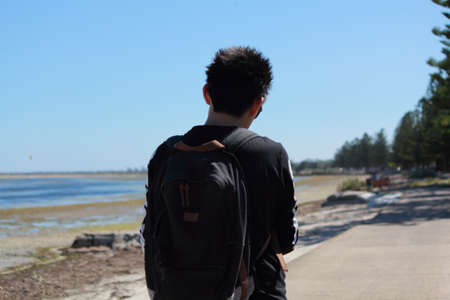 relaxing on the beachの写真素材