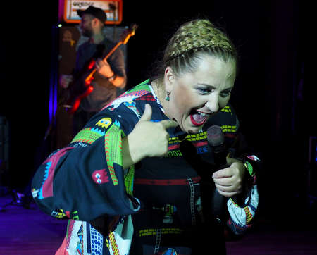 Nino Katamadze - famous jazz singer from Georgia performs on October 3, 2016 in Bialystok, Polandのeditorial素材