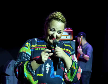 Nino Katamadze - famous jazz singer from Georgia performs on October 3, 2016 in Bialystok, Polandのeditorial素材