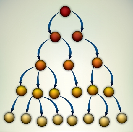 Colorful business tree hierarchy structure vector illustrationのイラスト素材