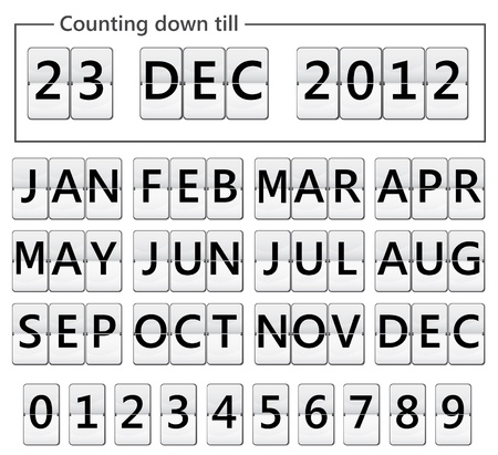 flip display with months and numbers for dateのイラスト素材