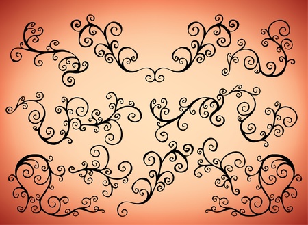 collection of handdrawn swirlsのイラスト素材