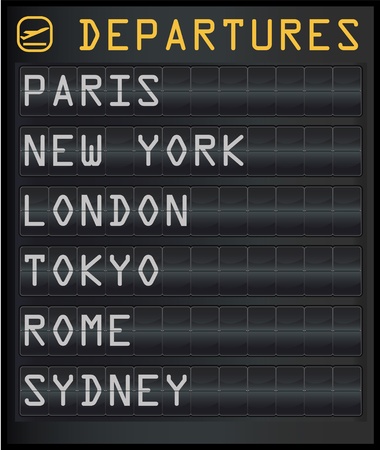 airport departure boardのイラスト素材