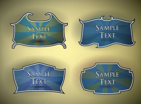 set of four vintage bannersのイラスト素材