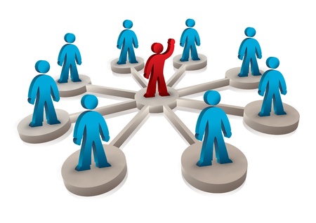 people connected to one leading personのイラスト素材