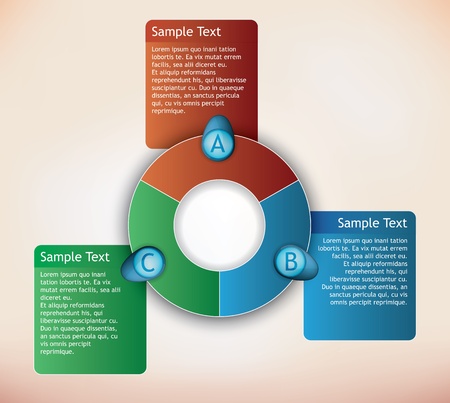 presentation diagram with textboxes and numbersのイラスト素材