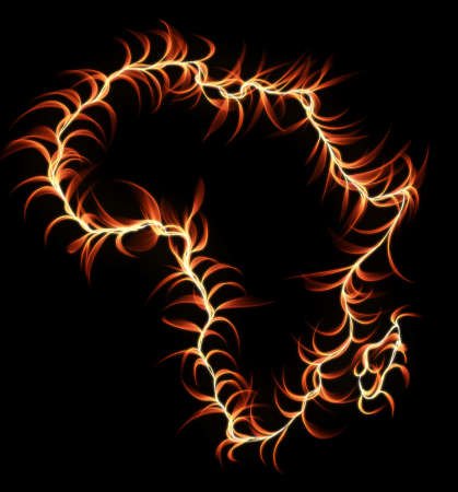 illustration of africa with glowing swirlsの写真素材
