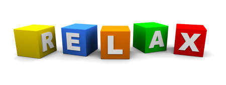 cubes with text spelling relaxの写真素材