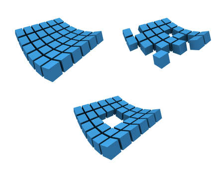 abstract cubic design elements isolated on white backgroundの写真素材