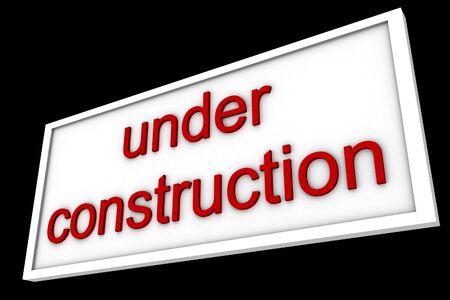 3d blank sign saying under constructionの写真素材