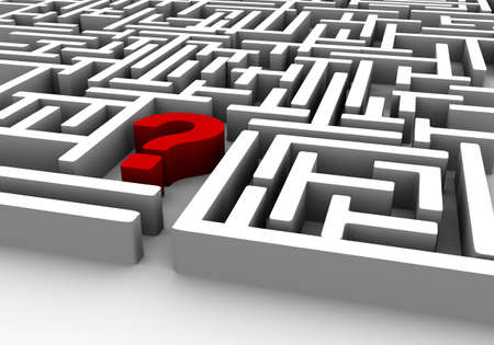 labyrinth concept with symbol textの写真素材