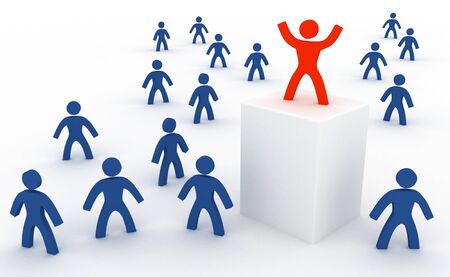 illustration of the different person in a podiumの写真素材