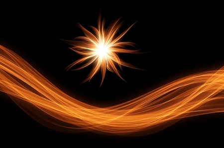 abstract illustration with swirls, waves, smokey elementsの写真素材