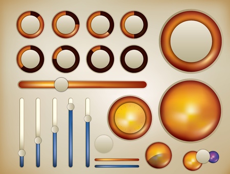 abstract illustration of switches, sliders, and buttonsのイラスト素材