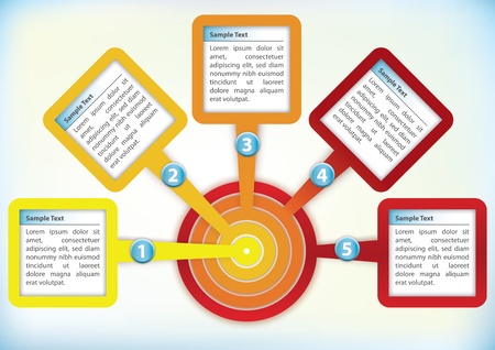 Presentation Template with four text boxes in a circleのイラスト素材