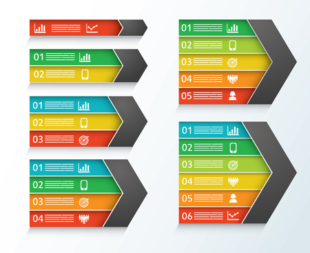 Collection of statistical charts with six different sizesのイラスト素材
