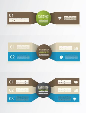 Business diagram template collection with one, two and three levelsのイラスト素材