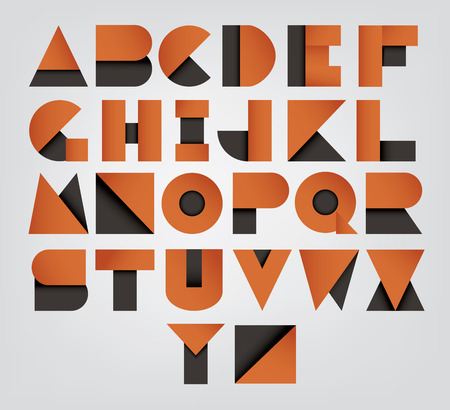 Collection of alphabet letters, abstract fonts set. のイラスト素材