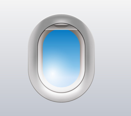 illustration of a window from inside the airplaneのイラスト素材