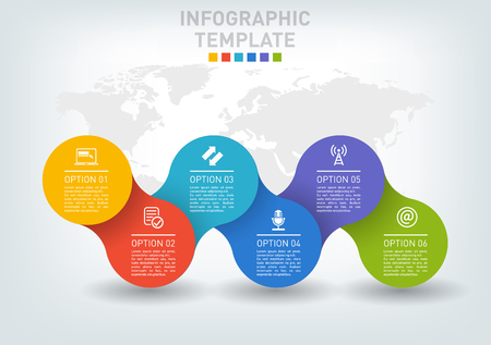 A Vector illustration of a flat infographics timeline of five options.のイラスト素材