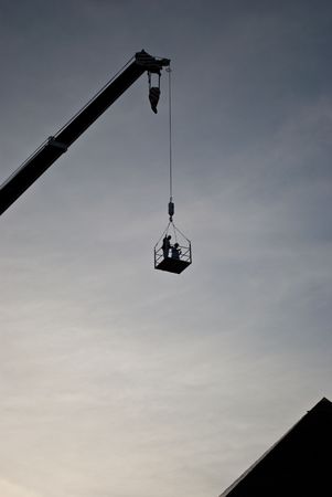 Construction site silhouetteの写真素材