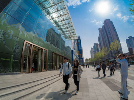 people walking surround Cityscapeのeditorial素材