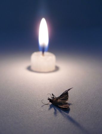 Candle and mothの写真素材